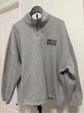 Ing Light Gray Quarter-Zip Pullover with Chest Logo
